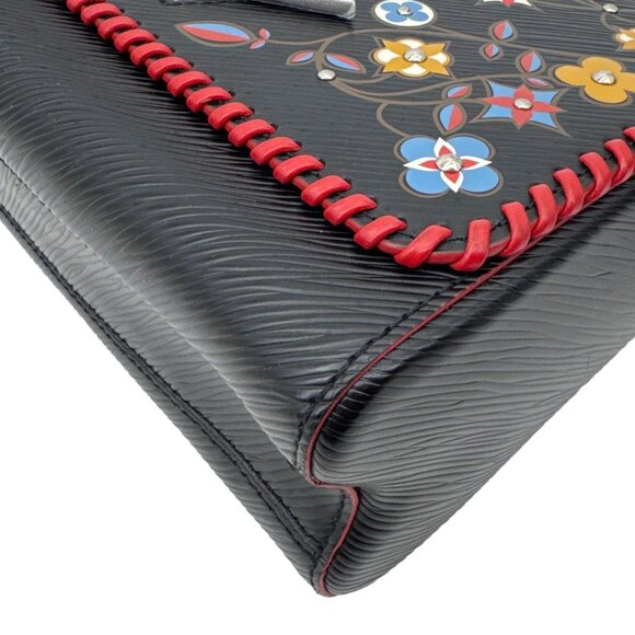Louis Vuitton  Twist MM Epi Leather Blooming Flowers Chain Crossbody Bag Black - Picture 8 of 13